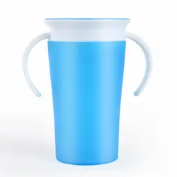 Детские 360 градусов герметичные обучения питьевой чашки двойная ручка флип-крышкой поворачивается чашки Младенцы чашки воды безопасная