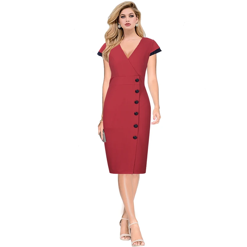 Fashion Sexy Summer Soft Slim Deep V Neck Dress Solid