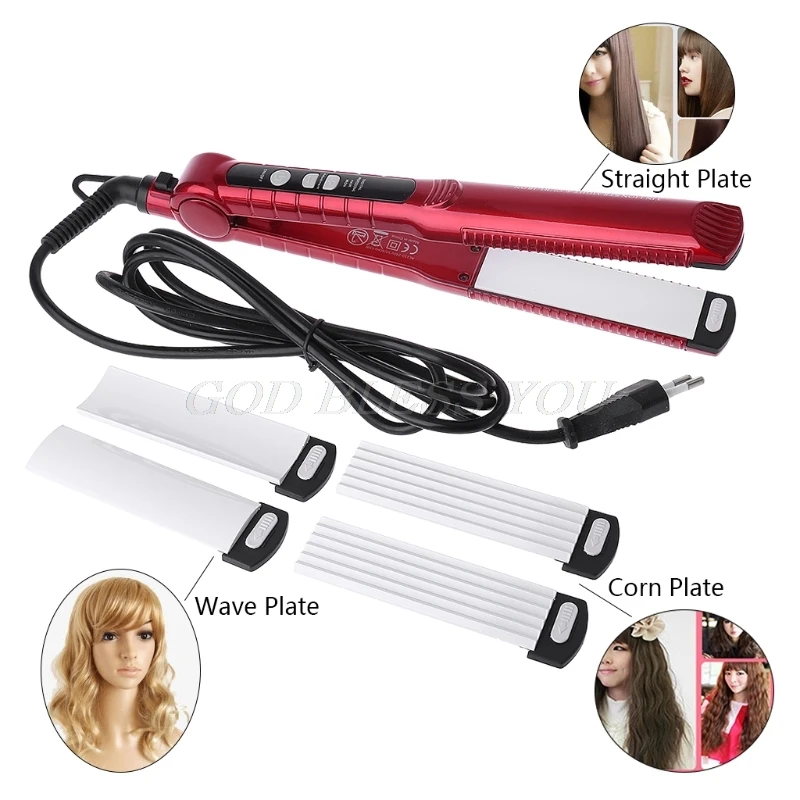 

Professional Salon Hair Straightener Curler Ceramic Interchangeable Curling Iron