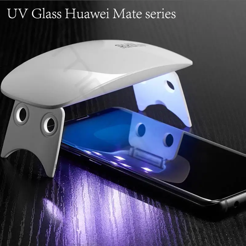 Полное покрытие 3D полное клей УФ жидкое стекло для Huawei mate 20 pro RS свет жидкий Samsung Note