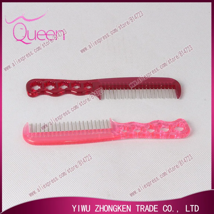 20pcs/lot Popular Wig Combs Pink Anti-static Steel Hair Comb Special For Extension Care Free shipping |