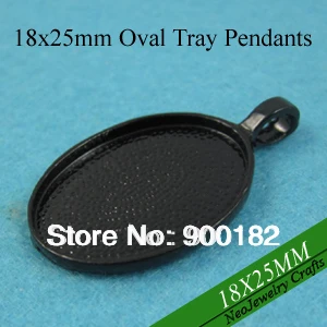 

18x25mm Oval Pendant Tray, Black Blank Cameo Settings, Pendant Bezel Blanks, 18x25mm Tray Pendant
