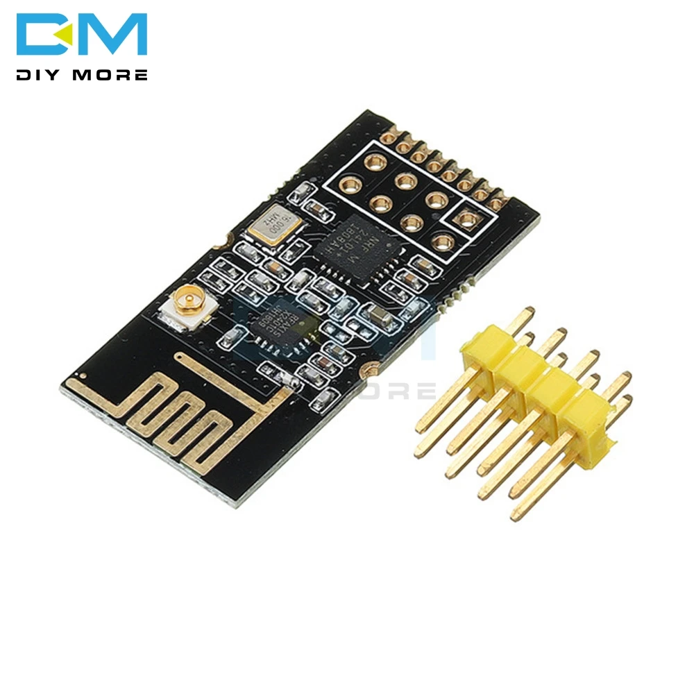 

Diymore GT-24 Wireless Module 2.4G NRF24L01+PA+LNA 1100M Distance SMD SPI Board With Antenna Electronic Diy Kit