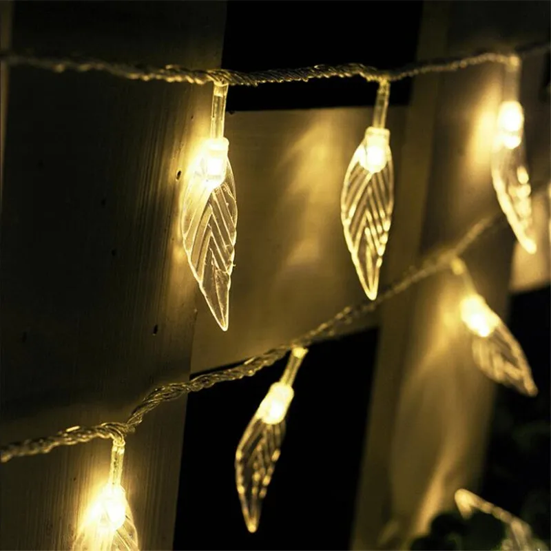 

5M 28LED Hard Leaf String Light Lamp AC110V / 220V Christmas Graden Holiday Festival party event Decoration garland Lights