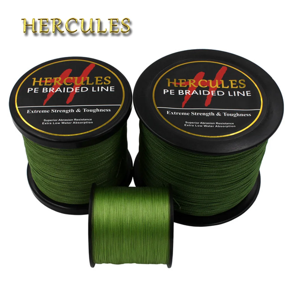 

Hercules PE Braided Fishing Line Army Green hengelsport multifilament Fishing Cord 4 Strands 100M 300M 500M 1000M 1500M 2000M