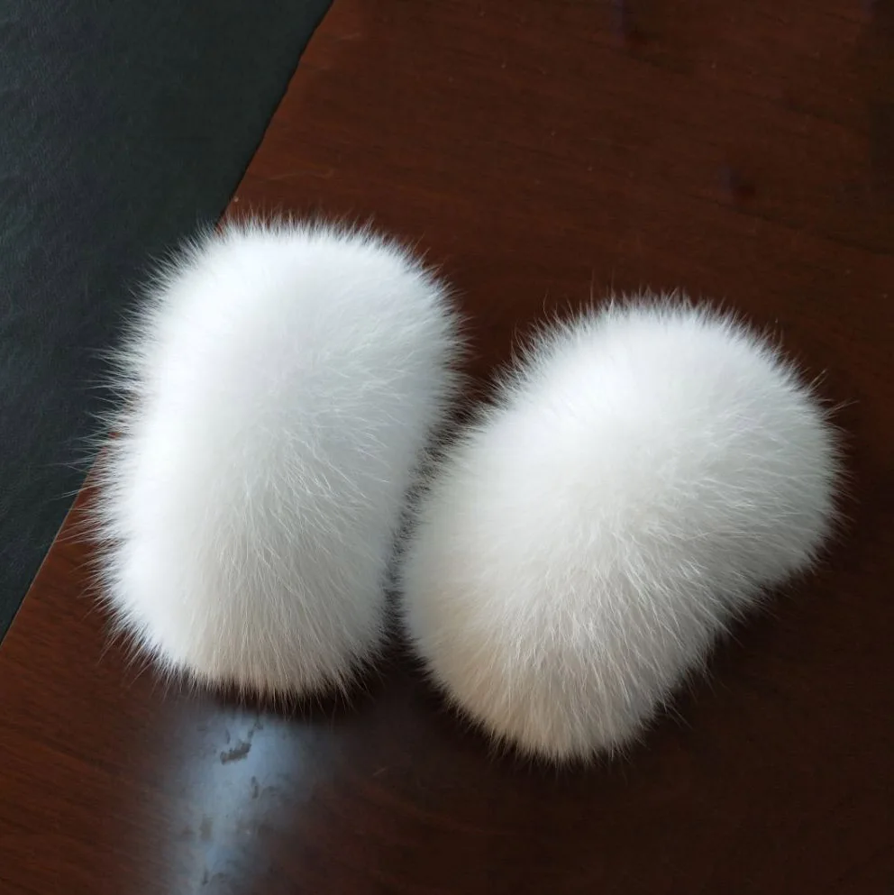 

real natural fox fur cuff for winter women elegant genuine fox fur gloves large arm cuff femme Wristband Glove Accessories