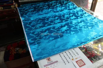 

chinese silk brocade woven damask damask fabric cheongsam cushion Light Sea Green Streamer Peony