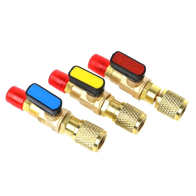 

1/4" Male to 1/4" Female SAE Straight Ball Valve AC Charging For R22 Refrigerant