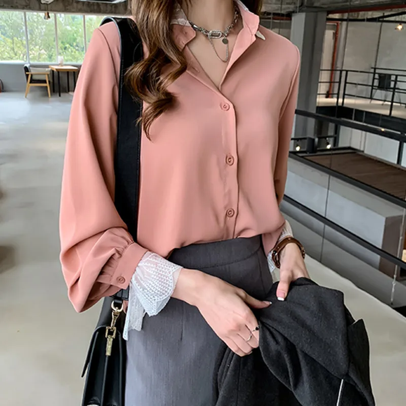Women Blouses Office Lady Lace Blouse Top Spring Chiffon Women Long Sleeve Shirts Fashion Korean Women Blouse and Tops Plus Size Women Blouses Office Lady Lace Blouse Top Spring Chiffon Women Long Sleeve Shirts Fashion Korean Women Blouse and Tops Plus Size