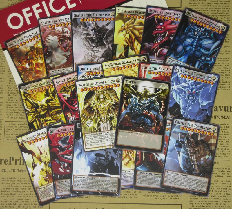 20 шт. Yugioh египетский бог карты обелиск Slifer крылатый дракон ра Holactie создатель светильник Yu-Gi-Oh! Классический Fullart карты