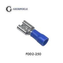 Borne de pressage à froid, prise femelle, ressort pré-isolé, terminal en cuivre, Cosse de nez, Sertir électrique, 20 pièces/lot, FDD2-250