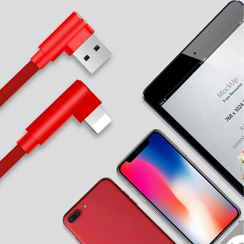 

Braided L Shaped USB 90 Degree Angled Fast Charging USB Cable for iPhone Andorid Type-C Hi dropship