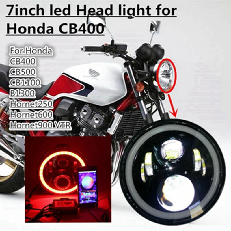 7/" Universal Motorcycle Headlight Fit Honda CB250 CB1100 CB1000 CB750 VTR250