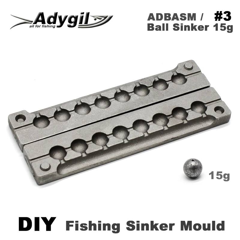 Adygil DIY рыболовный шар грузило прессформы ADBASM/#3 шариковый грузило 15 г 8 полостей