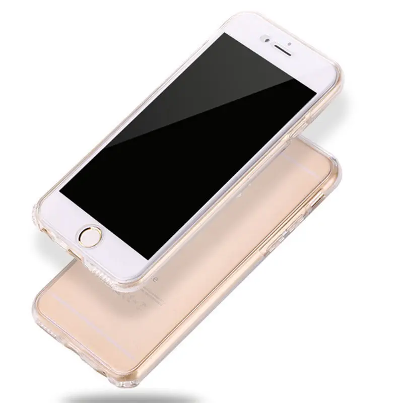 Funda de teléfono transparente de cuerpo completo de 360 grados para iPhone 7 6 8 Plus X 5 5S SE silicona suave Tpu funda para iPhone 8 6 S 7 Plus