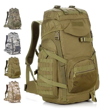 

Outdoor Camping Backpack Large Capacity 60L Molle Hiking Field Military Tactical Travel Nylon Waterproof Coating Bags Men Women