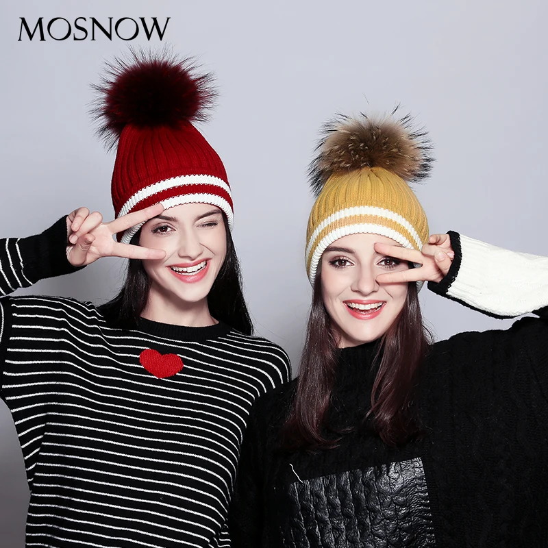 Beanies Лоскутные элегантные шерстяные вязанные шапки 2019 высокого качества помпон
