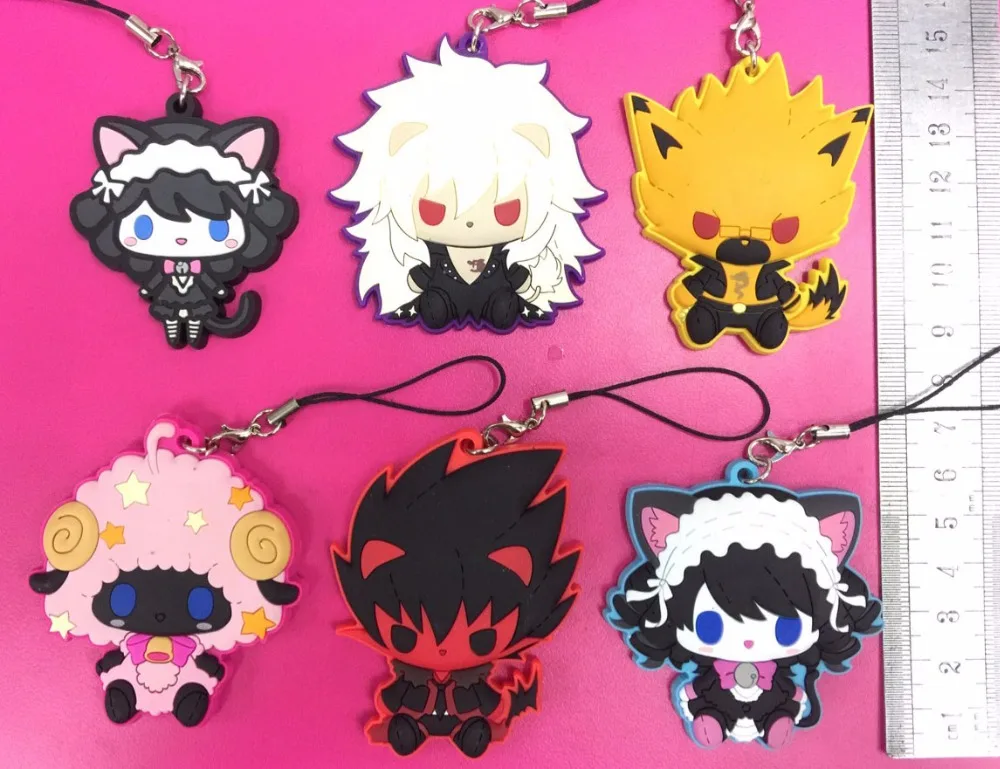 6pcs/lot Show By Rock New Arrival Anime Original keychain Rubber strap
