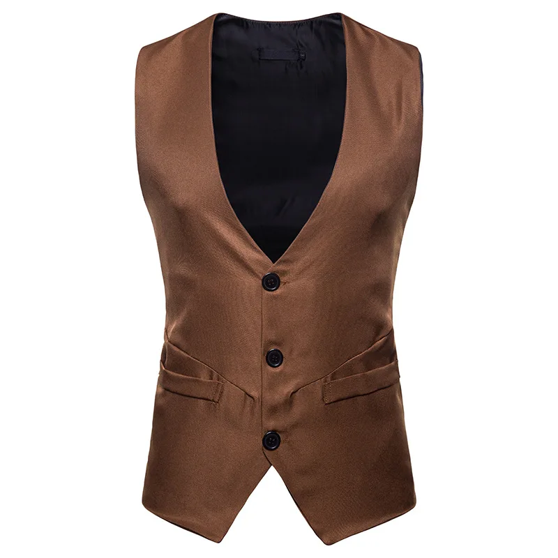 

2019 Spring New Vest Men Fashion Casual Business Dress Vests Men Gilet Sleeveless Suit Vest Chalecos Para Hombre High Quality