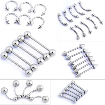 

11 Type Body Jewelry Lot Tongue Eyebrow Lip Belly Navel Ring Piercing Nombril Acier Chirurgical Helix Percing Nombril
