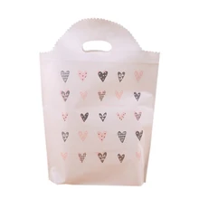 50 шт./лот, Полиэтиленовая сумка для покупок, Экологичная Складная многоразовая переносная сумка через плечо с принтом в виде сердца для продуктовых сумок