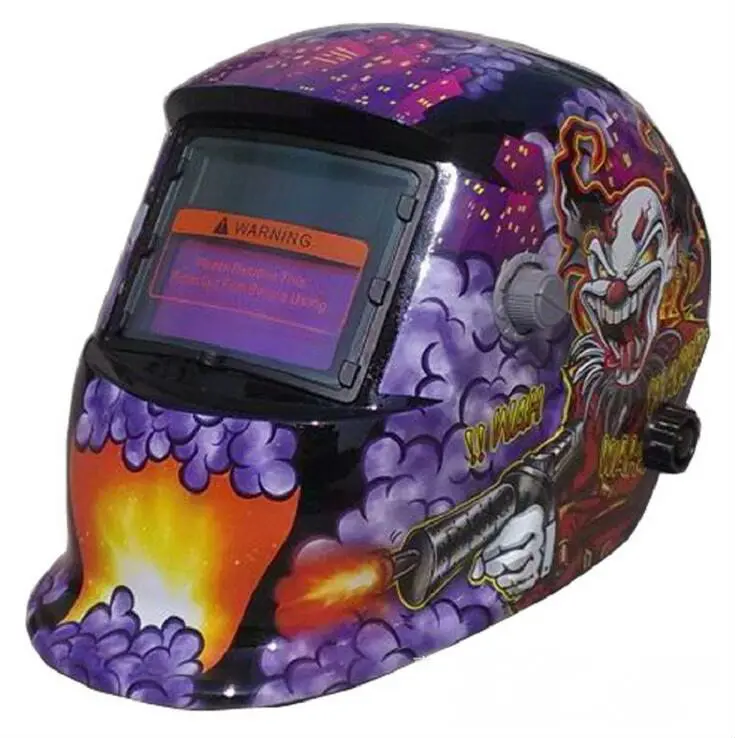 

FREE SHPPING 2017 new Clown stickers purple welding cap welding masks welding helmet joker Soldering iron