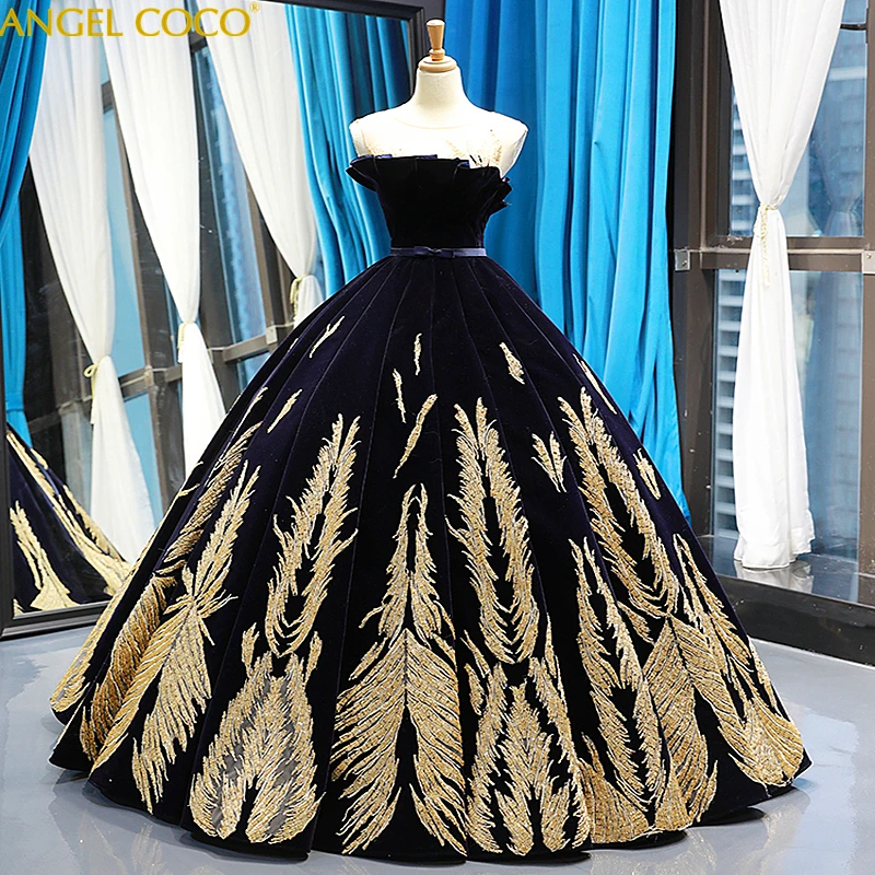 

Maternity Floor Length Queen Prom Dresses Gorgeous Ball Gown Sparkly Golden Sequined Dubai Evening Party Dresses Abendkleider