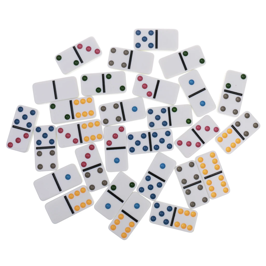 Двойной шесть набор домино 28 Винтаж Domino путешествия семья игры игрушка Белый Красочные традиционные набор Классические игрушки