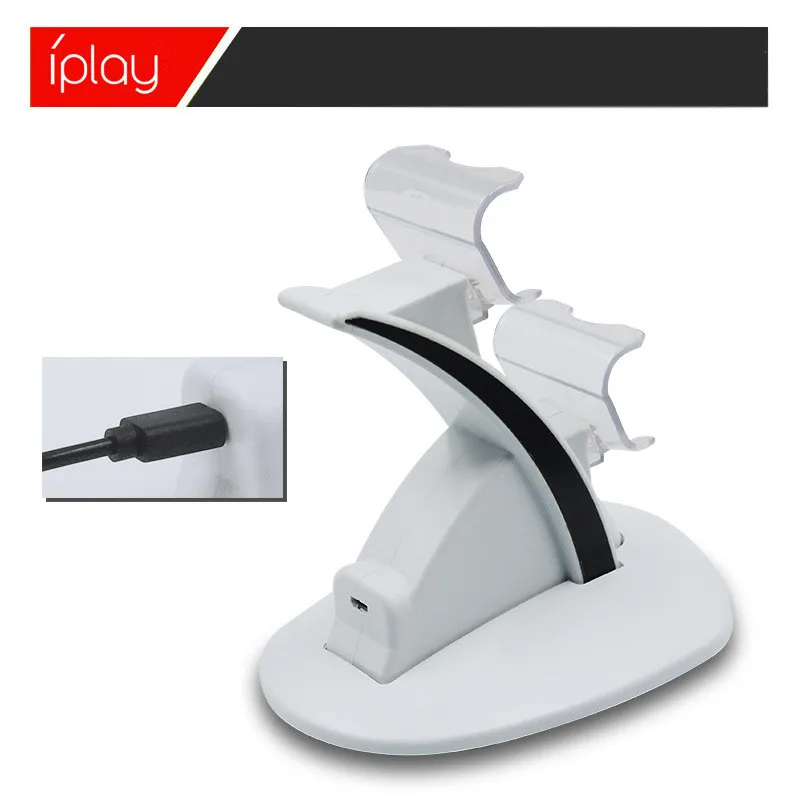 Controller Charger Dock LED Dual USB PS4 Charging Stand Station for Sony Playstation 4 PS4 PS4 Pro PS4 Slim black white (3)