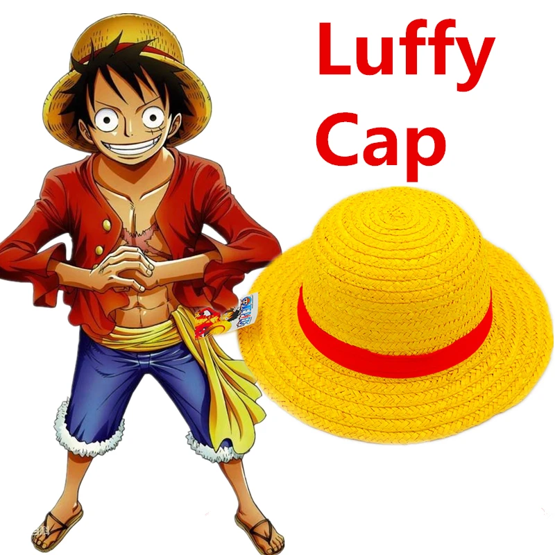 

Anime One Piece Luffy Cosplay Costumes Straw Boater Beach Hats Cap Halloween