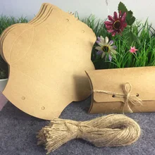 1 лот = 100 шт. коробка+ 100 шт. конопли Strings12.5x8x2.5cm крафт-бумажная коробка в форме подушки коробка для конфет таможенной стоимости очень
