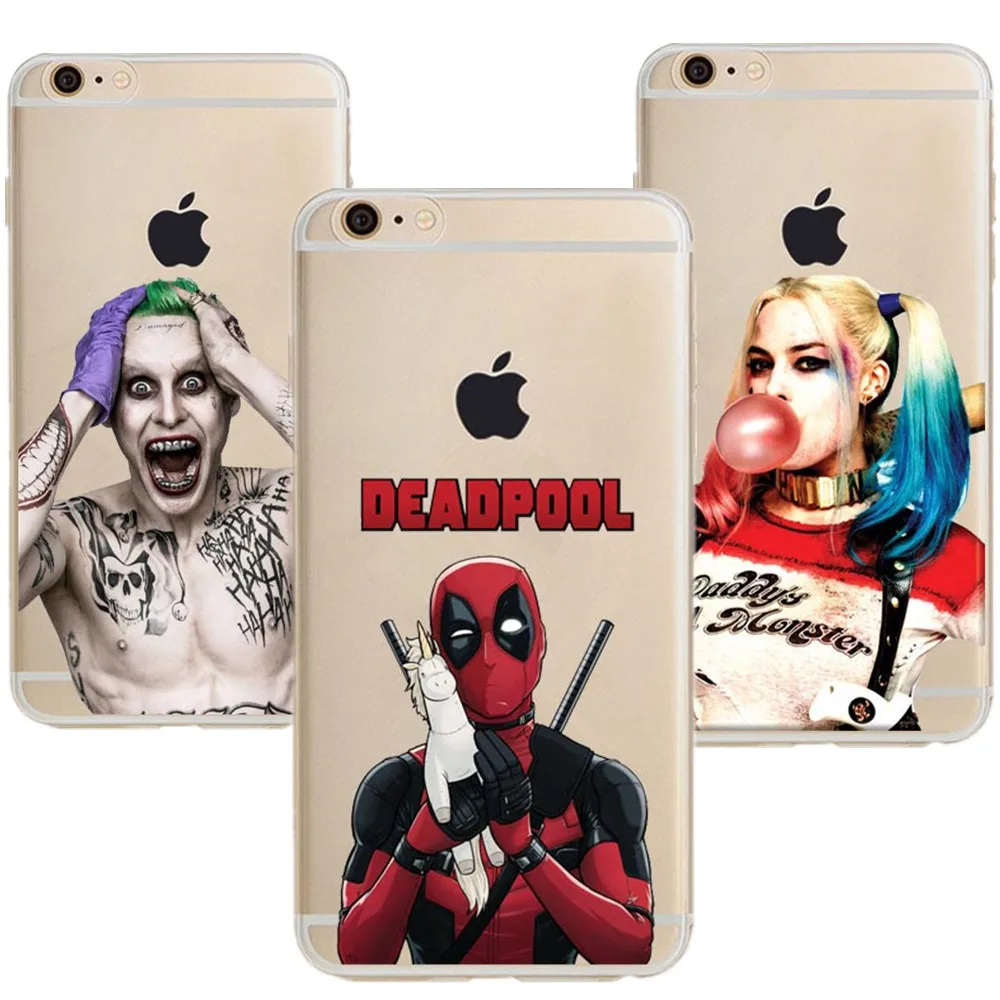

Deadpool Movie Jared Leto Joker Margot Robbie Harley Quinn Suicide Squad DC Comics For iPhone 7 7Plus 6 6S 5 5S SE 8 8Plus X