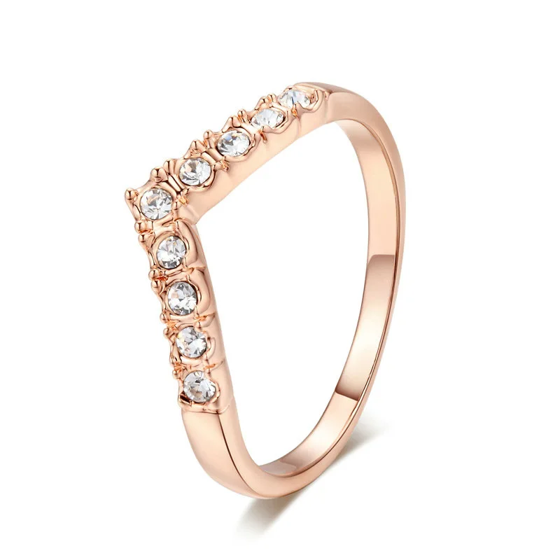 

Fashion Ring Wedding Ring For Women Lover Elegant Micro-inclosed Cubic Zirconia Rose Gold Color Engagement Fashion Jewelry