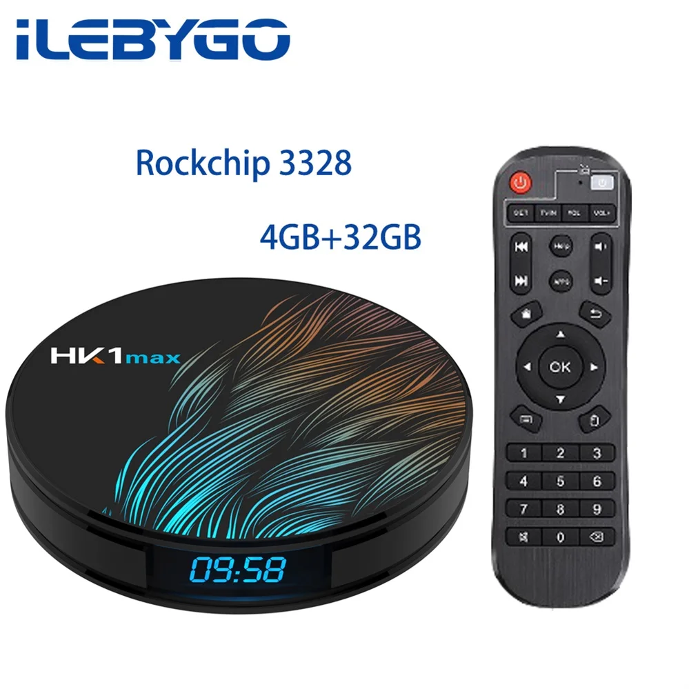 ILebygo Android 9,0 Smart tv BOX HK1 MAX RK3318 DDR3 4G 64G ТВ приемник 4K двойной Wifi BT 4,0 медиаплеер игровой набор магазина верхняя коробка - Цвет: 4GB 32GB