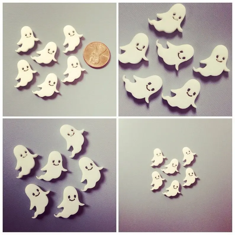 

laser cut acrylic ghost cabochons