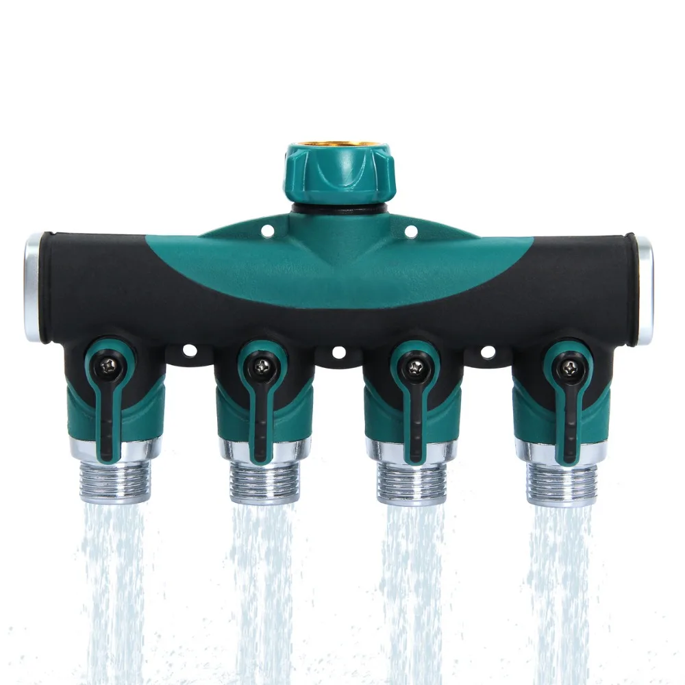 

HOT 1PC 4 Way Garden Lawn Water Hose Connector Watering Splitter Supplies