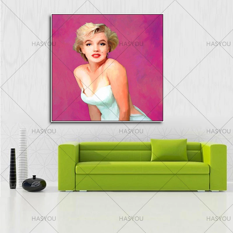 

Best Handmade Abstract The Bright Star Marilyn Monroe Art Oil Painting On Canvas Paintings For Living Room Decor Pop Artist work