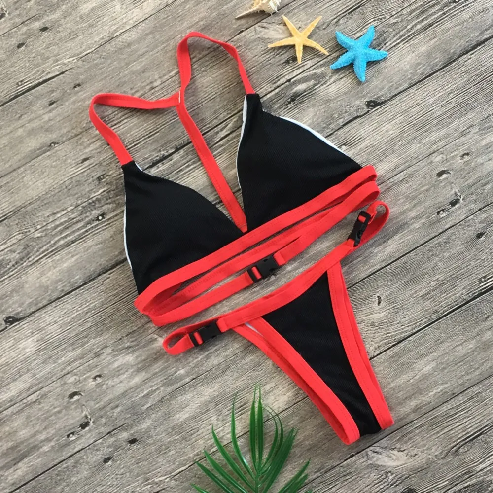 

Solid Bikini Set 2019 Sexy Push Up Swimwear Women Brazilian Swimsuit Low Waist Biquini Halter Two Pieces Bathing Suit