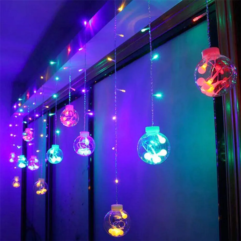 

3M Window Garland Balls LED Lights String Starry Crystal Wishing ball Decors For Bar Wedding Christmas New Year Valentine's Day