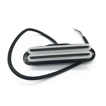 

Dual Hot Rail Blaster Humbucker Pickups for Stratocaster ST Tele Strat Squier Electric Guitar,silver body with black rails