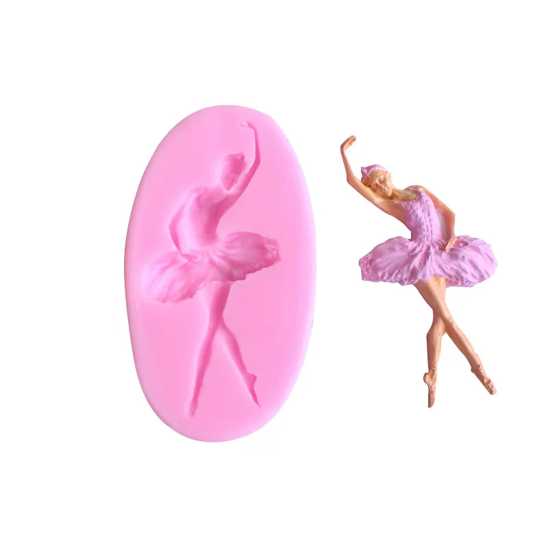 

Ballet girl Liquid silicone mold Fondant cake mould Soft clay glue gypsum car decoration modeling tool Wedding cake decoration