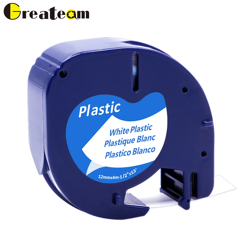 Greateam 30 цветов 12 мм черный на белом Dymo Letratag пластиковая лента LT 91200 91201 18771 91331 LT91201