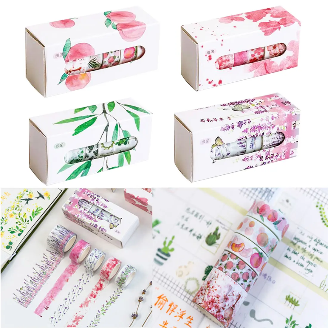 

DIY decorative stickers 5 roll tape school supplies Washi tape fresh handbook photo album