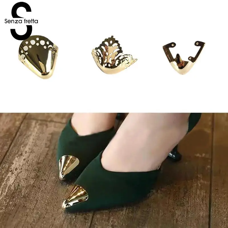 

Senza Fretta 1Pair Shoes Clips for Decorations Metal Material Shoes Toe Protection Broken Reapair High Heels Shoe Accessories