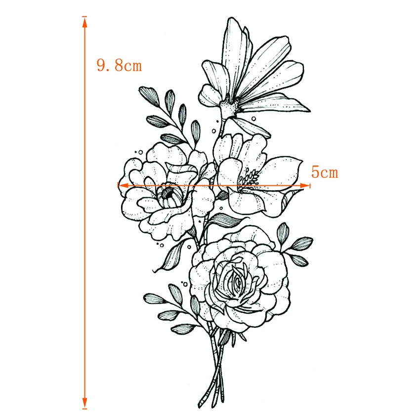 Красота цветок водонепроницаемый временные татуировки наклейки поддельные татуировки флэш дети временные тату наклейки Tatuajes Temporales