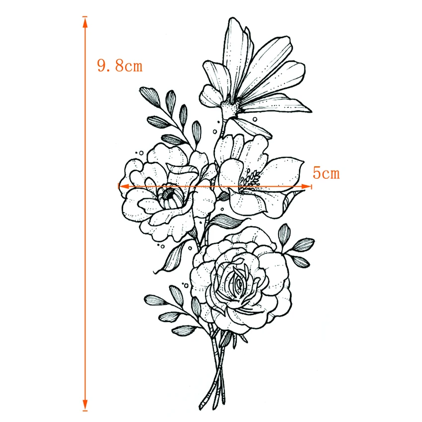 Временная тату наклейка Beauty Flower водостойкая поддельная татуировка вспышка дети