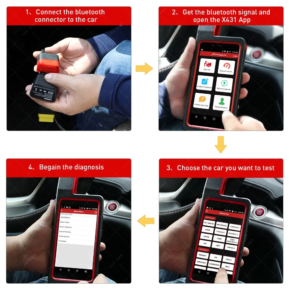 LAUNCH X431 Diagun IV с полным набором адаптеров OBD2 диагностический инструмент как X-431 pro mini Поддержка Bluetooth/Wi-Fi сканер PK diagun 3