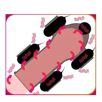 Sex Toys for Men Rechargeable Penis Trainer Massager with 5 Vibrators Male Masturbator Delay Lasting Glans  Men's Glans  Q102 3