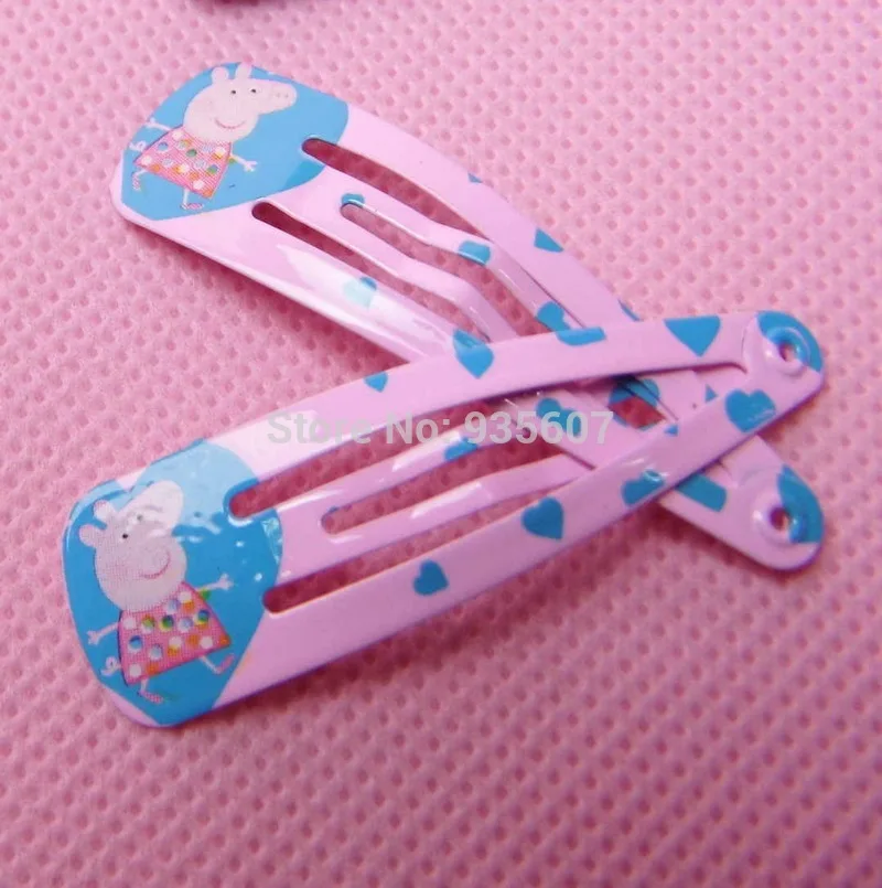 2014 Hot Peppa Pig hair clips 5cm 48pcs/lot Barrettes bobby pin 96pcs/lot cutely Children girl jewelry pepa |