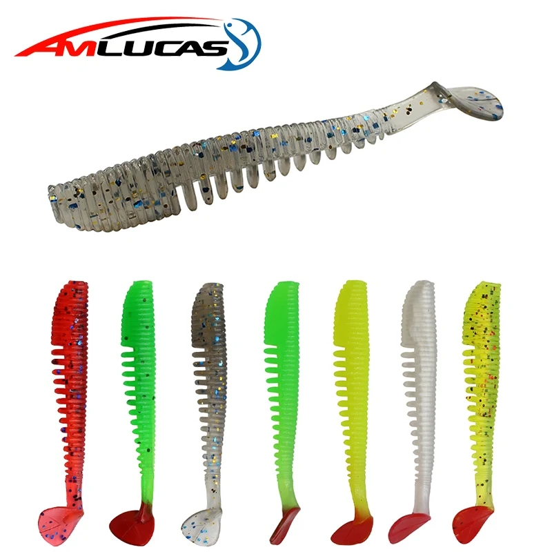 

Amlucas 10pcs/lot Fishing Lure Shad Worm 80mm 2.5g Minnow Iscas Artificial Silicone Bait Carp Fishing pesca WE121